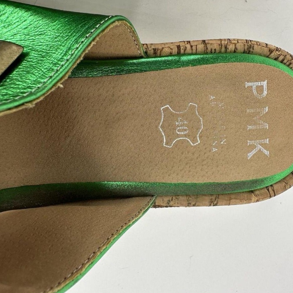 Green Platform Sandals with Studded Accents - Picture 7 of 8